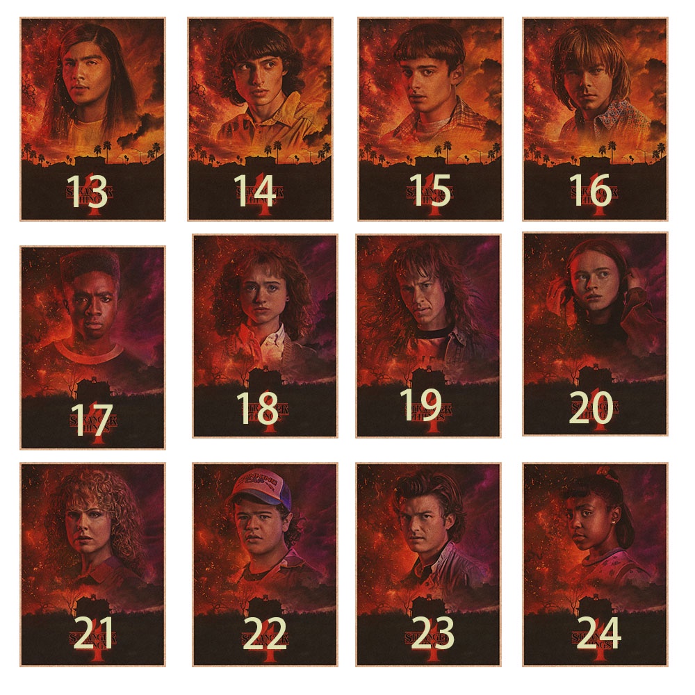 Poster Giấy kraft Treo Tường Trang Trí In Hình Phim stranger things season 4 montauk