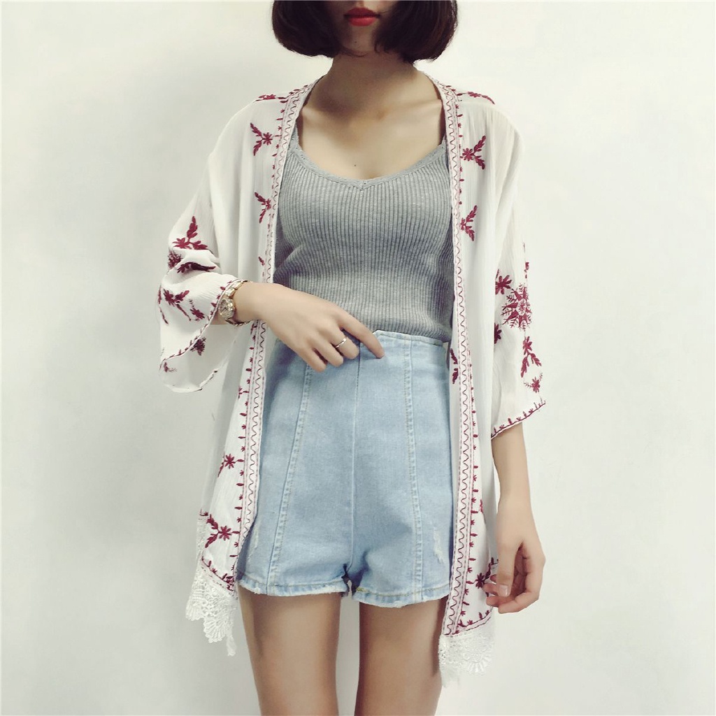 Áo khoác cardigan 5 tay thêu họa tiết phong cách dân tộc thời trang mùa hè 2021 cho nữ
 | BigBuy360 - bigbuy360.vn