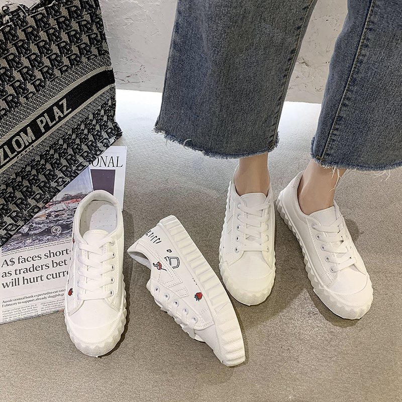 Giày bata bằng vải Canvas họa tiết graffiti hợp thời trang cho nữ | BigBuy360 - bigbuy360.vn