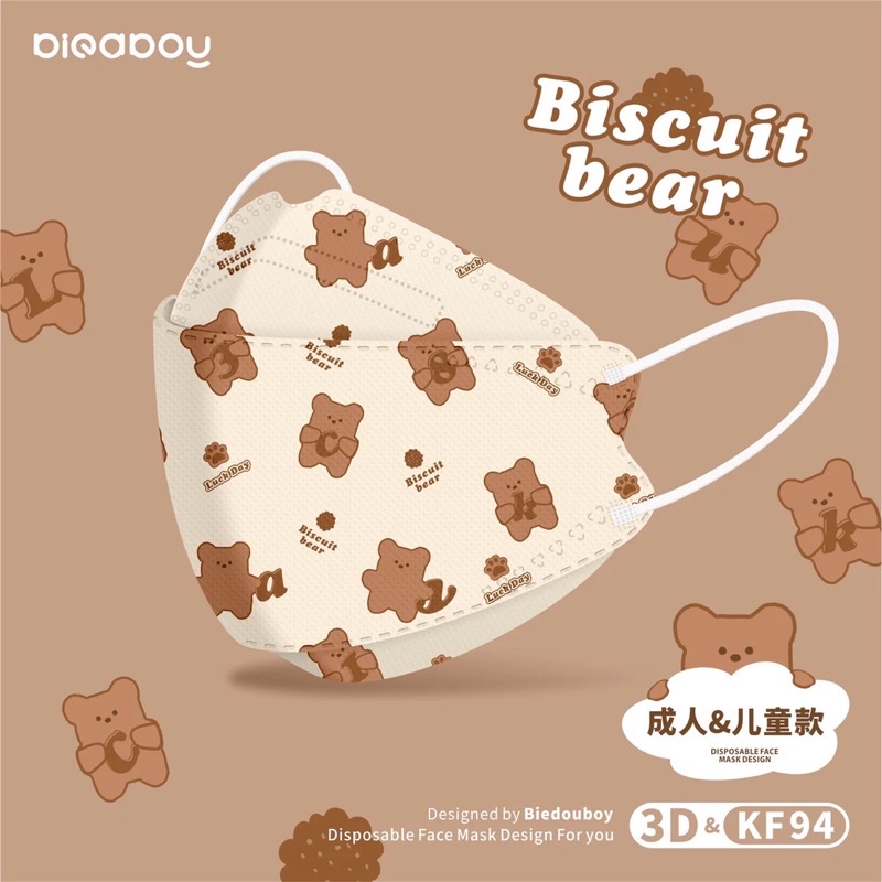 Khẩu trang KF94 ngừời lớn in hinh Nhật Bản x Mask of the bear