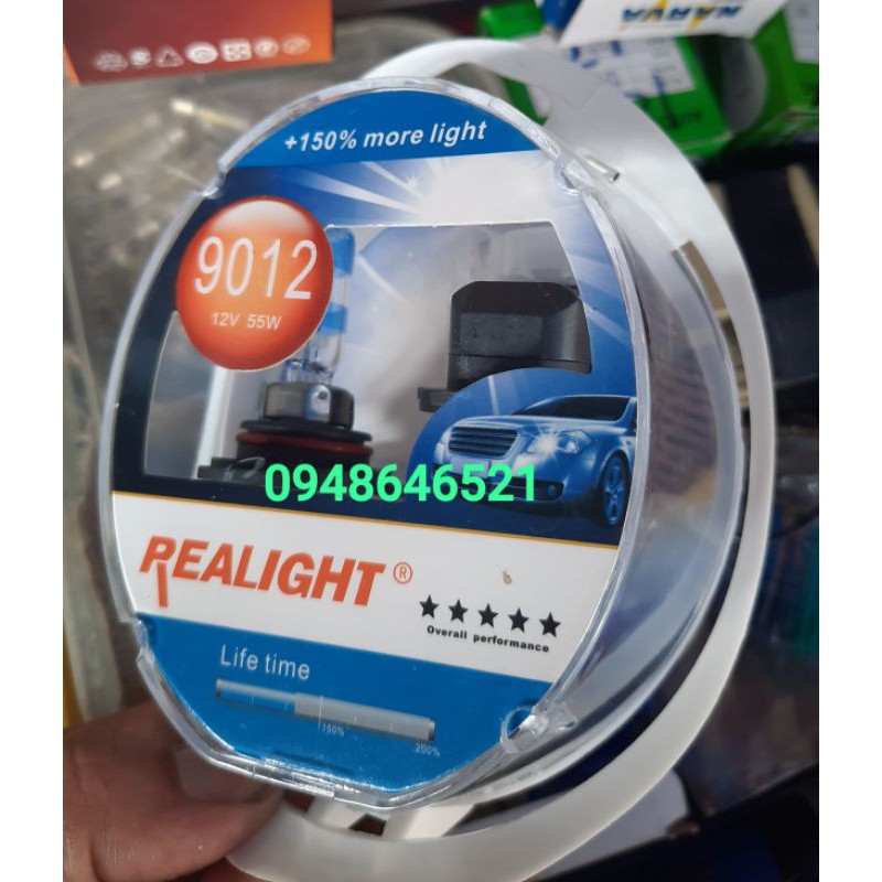 Bóng đèn tăng sáng 12v Realight ( H4,H7,9005,9006,9012,H1,H3,H16) chính hãng