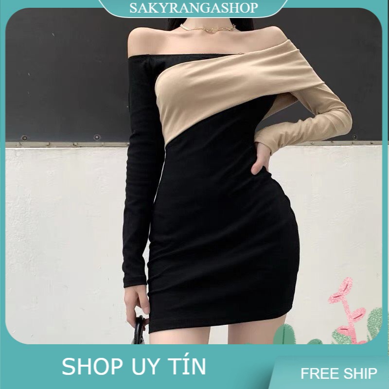Đầm body tay dài mặc được 2 kiểu quyến rũ, sang chảnh