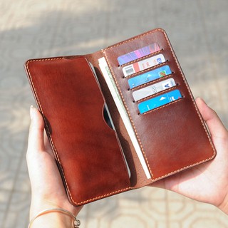 Ví dài cầm tay da bò nữ - Đồ da Handmade