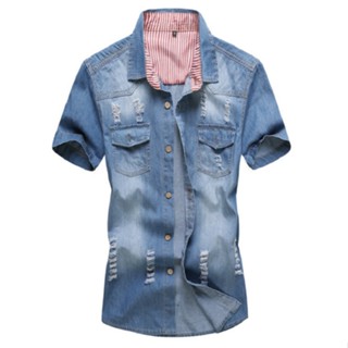 Áo sơ mi rách cộc tay