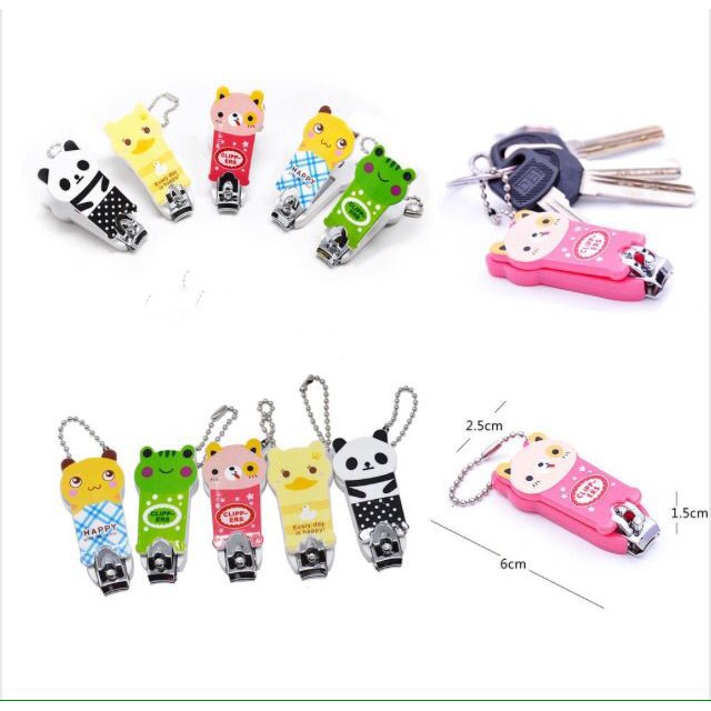 Set 2 bấm móng tay mini móc khóa hình thú (BMT01)