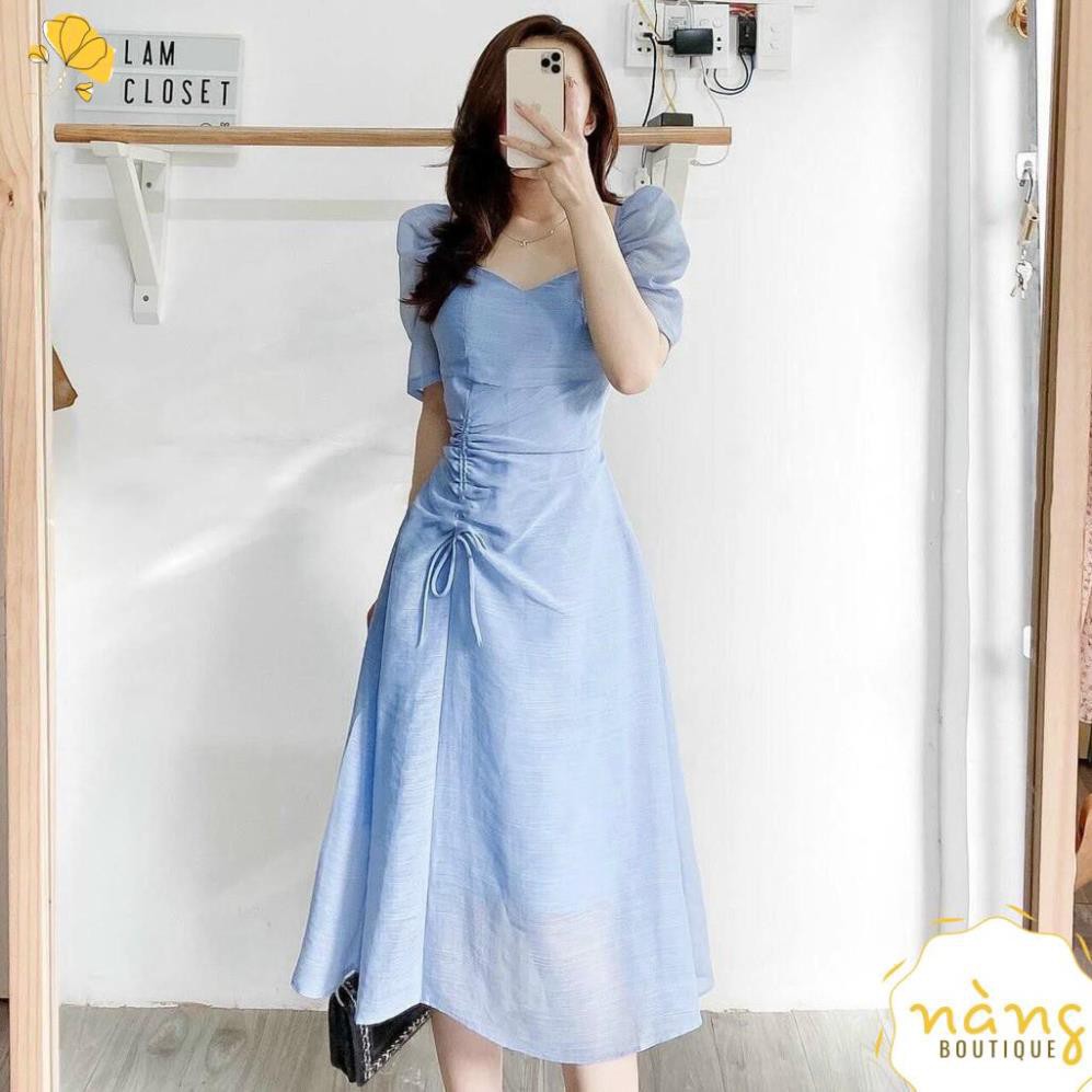 Váy Nữ Đẹp 💖FREESHIP💖 Đầm suông Dự Tiệc tay phồng rút dây hông đẹp nhẹ nhàng [Mẫu Mới 2021]