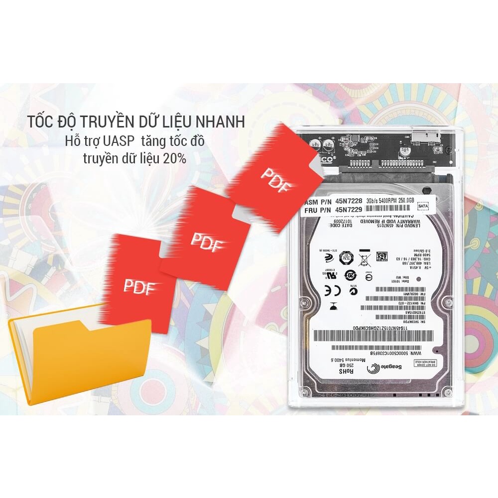 Hộp Đựng Ổ Cứng Di Động HDD Box 2.5&quot; ORICO 2139U3 USB3.0 Nhựa Trong Suốt