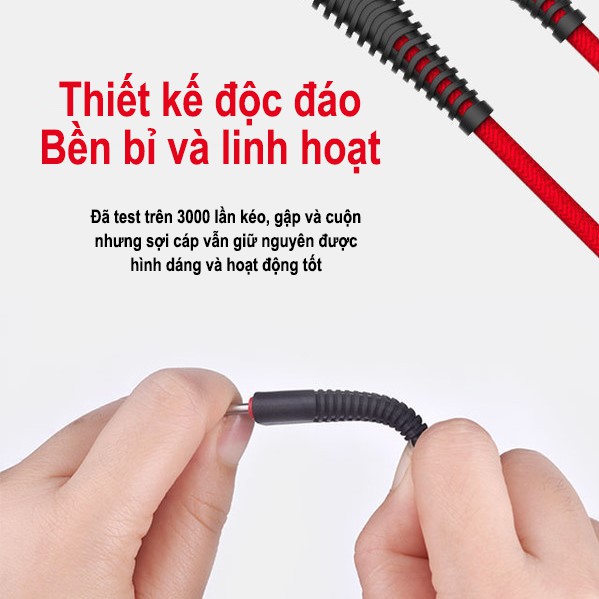 Cáp Android Devia chính hãng Fish bọc dù dài 1,5m