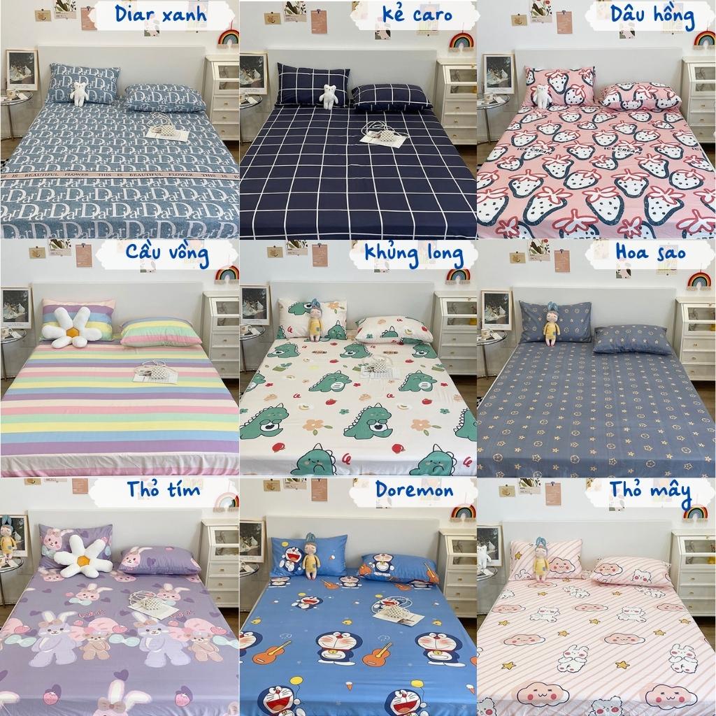 Bộ ga gối Cotton Poly nhập khẩu 3 món, ga chun bọc nệm đủ size Dreamhomebedding | BigBuy360 - bigbuy360.vn