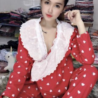 Set tiểu thư phối ren dạng kimono( inbox chọn màu)