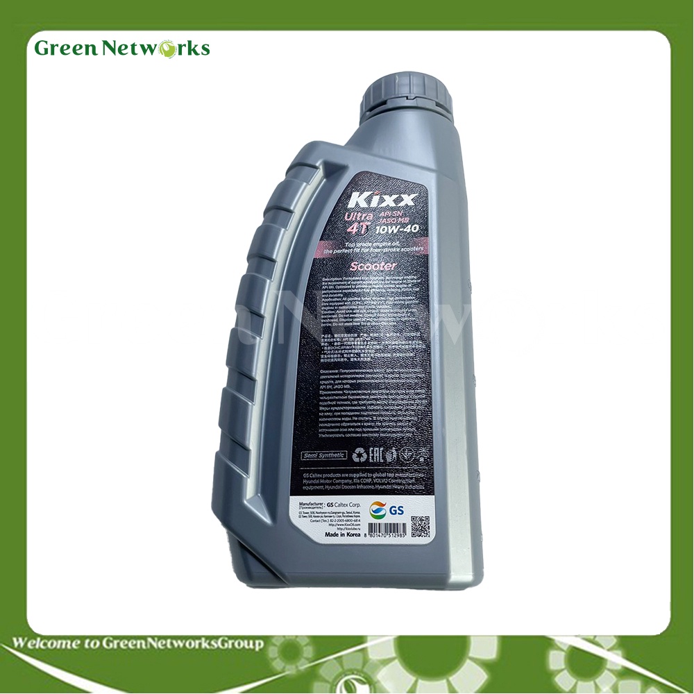 Dầu nhớt Kixx 10W40 MB cho xe tay ga Ultra 4T Nhớt tổng hợp cao cấp 800,1000ml Chính Hãng - GreenNerWorks