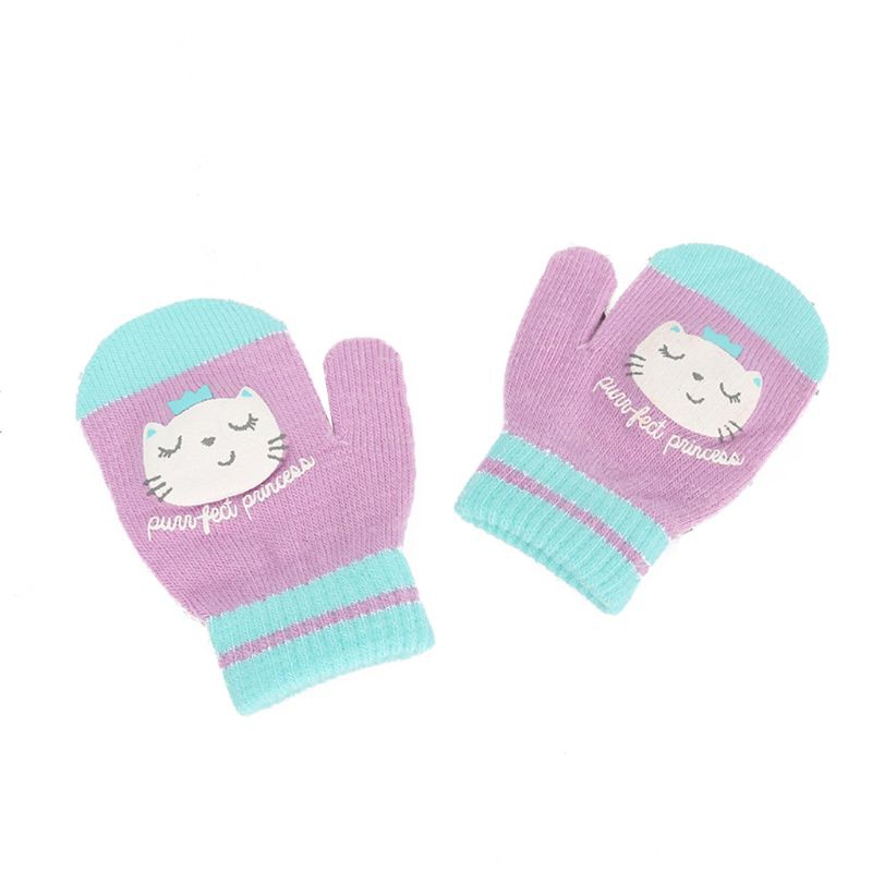Găng tay giữ ấm mùa đông bọc toàn diện chống cào họa tiết động vật hoạt hình đáng yêu cho bé trai và bé gái