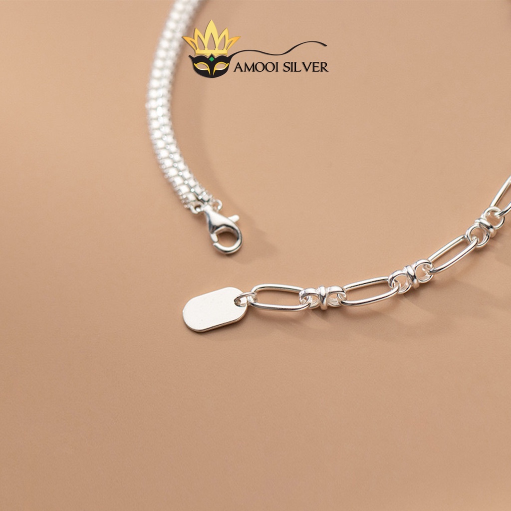 Lắc Tay Bạc S925 Xích Nạm Đá - Amooi Silver AT117