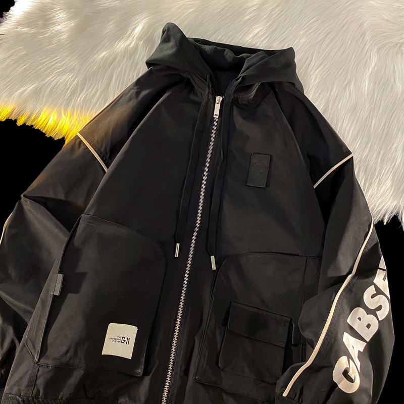 Áo Khoác Có Mũ Phối Nhiều Túi Thời Trang Cá Tính Cho Nam