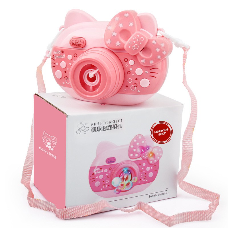 Đồ Chơi Thổi Bong Bóng Phát NhạcTự Động MinhKids Shop Có Hình Máy Ảnh Kitty Dễ Thương Cho Bé Chơi Không Lo Bẩn Tay