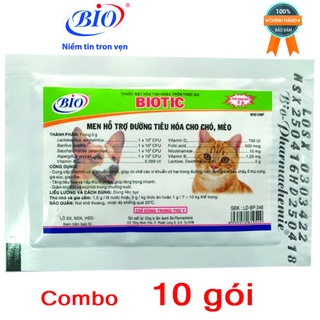 COMBO 10 GÓI MEN TIÊU HÓA HỖ TRỢ ĐƯỜNG TIÊU HÓA CHÓ MÈO BIOTIC-79206