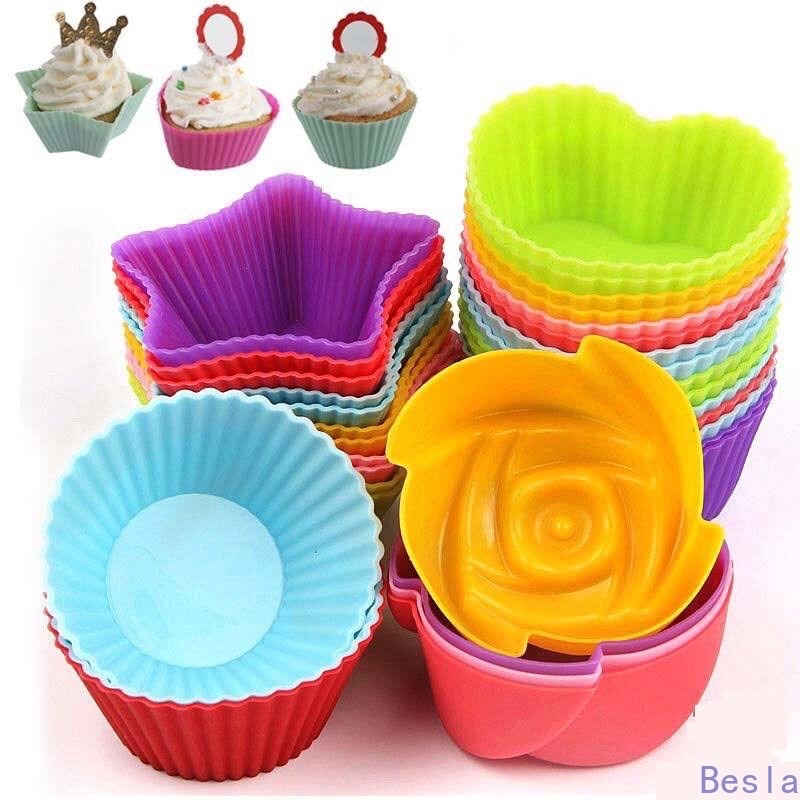 Khuôn làm bánh cupcake, muffin, cup silicon nhiều màu, nhiều mẫu