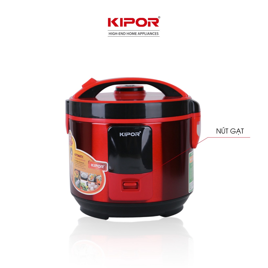 Nồi cơm điện KIPOR KP-N1512 - 1.2L - Nồi cơ chống dính TEFLON 5 lớp dầy 3mm nặng 690G - Bảo hành tại nhà 12 tháng