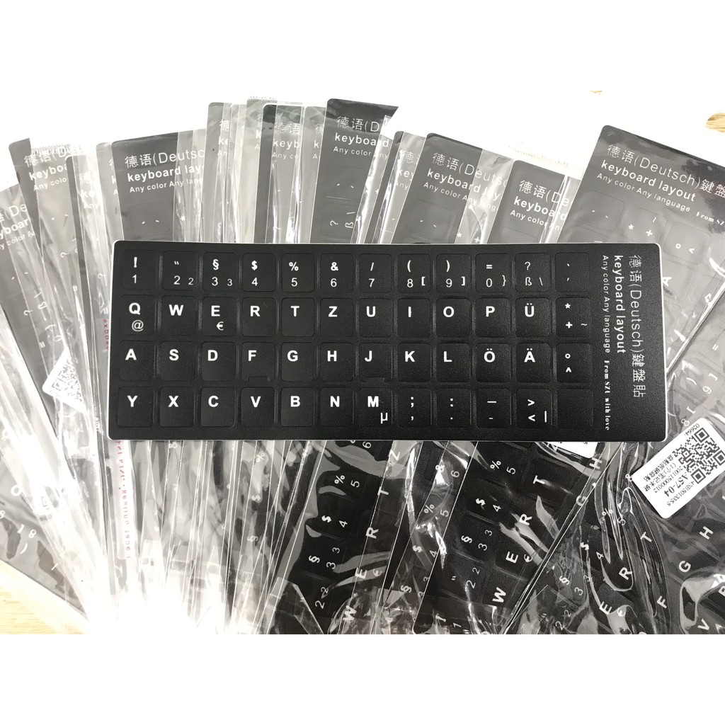 Miếng dán bàn phím tiếng Đức - German Keyboard Stickers (Duetsch)