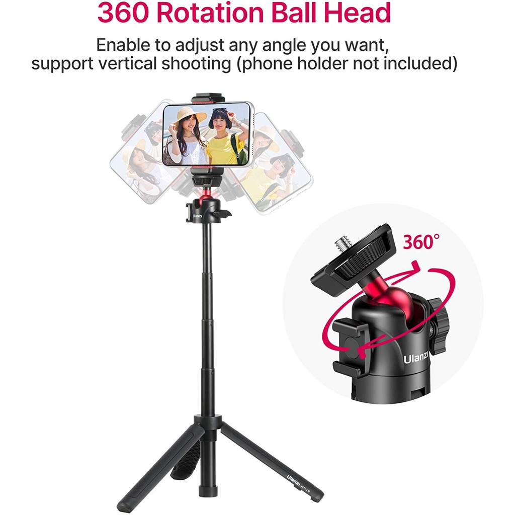 Ulanzi MT-16 - Tripod Quay Phim Cho Máy Ảnh DSLR, Điện Thoại, 4 Mức Độ Điều Chỉnh, Xoay 360° - Hàng Chính Hãng