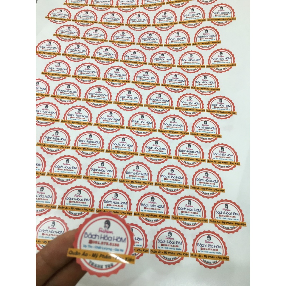 [tem giấy] In tem nhãn A3 theo yêu cầu số lượng ít giá tại xưởng