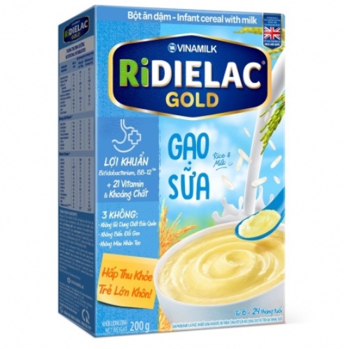 Bột ăn dặm Ridielac Gold gạo sữa HG 200g (Từ 6 - 24 tháng)
