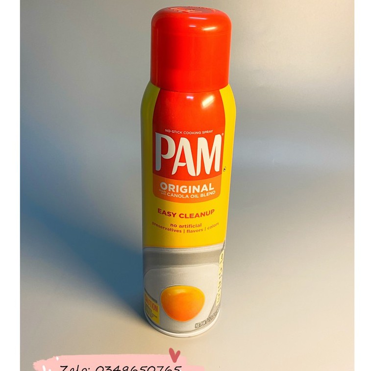 Dầu ăn kiêng PAM Original, dầu ăn giảm cân 0 calo, dầu hoa cải dạng xịt, chai 12oz (~1200 lần xịt) | BigBuy360 - bigbuy360.vn