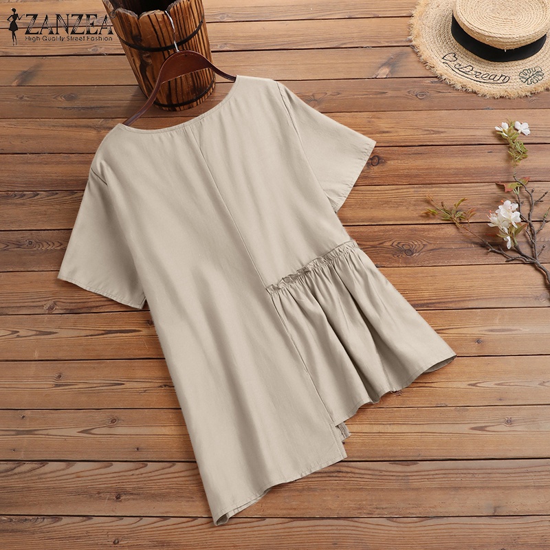 Áo Zanzea tay ngắn thiết kế độc đáo thời trang dành cho nữ