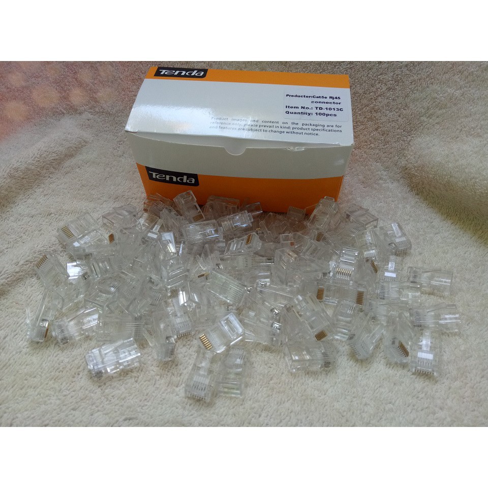Đầu mạng  RJ45 Tenda TD1013C chính hãng dùng cho cat5 cat5E Cat6 Cat6E
