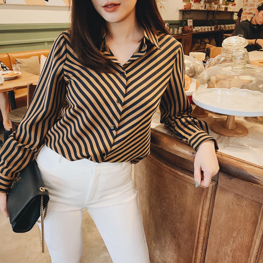 Áo sơ mi nữ kiểu họa tiết kẻ 2ND DATE TOP021LE