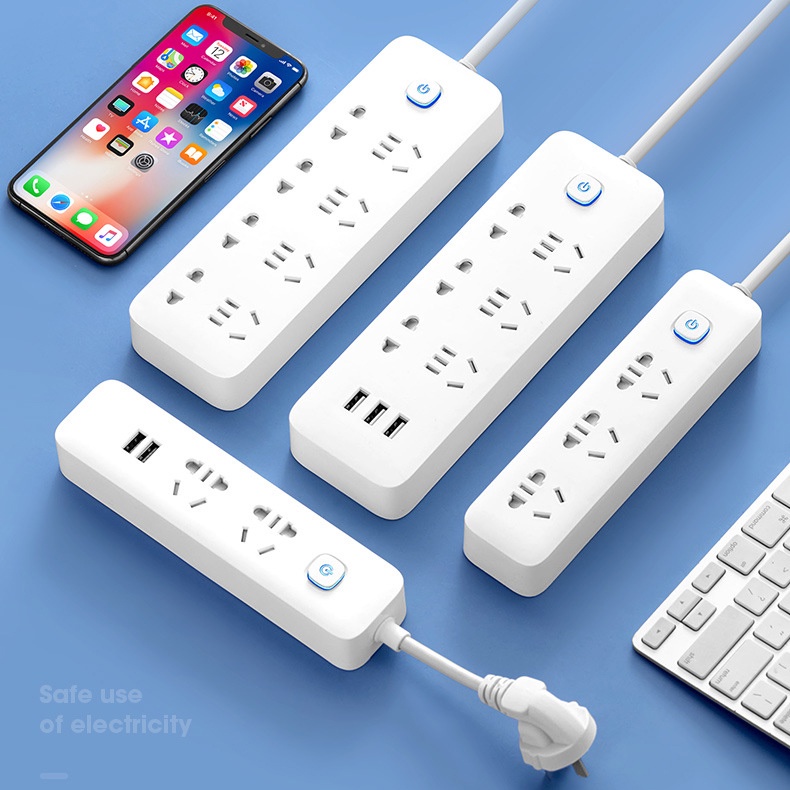 Ổ Cắm Điện Đa Năng Có Cổng Sạc USB, Chống Giật, Có Đèn Báo, An Toàn Trẻ Nhỏ Phích Cắm 3 Chân B62