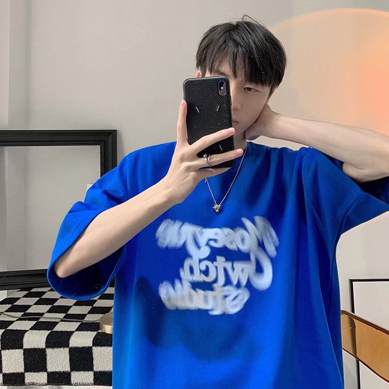 Áo Thun Dáng Rộng In Chữ Phong Cách Hip Hop Đường Phố Hàn Quốc Thời Trang Mùa Hè Cho Nam