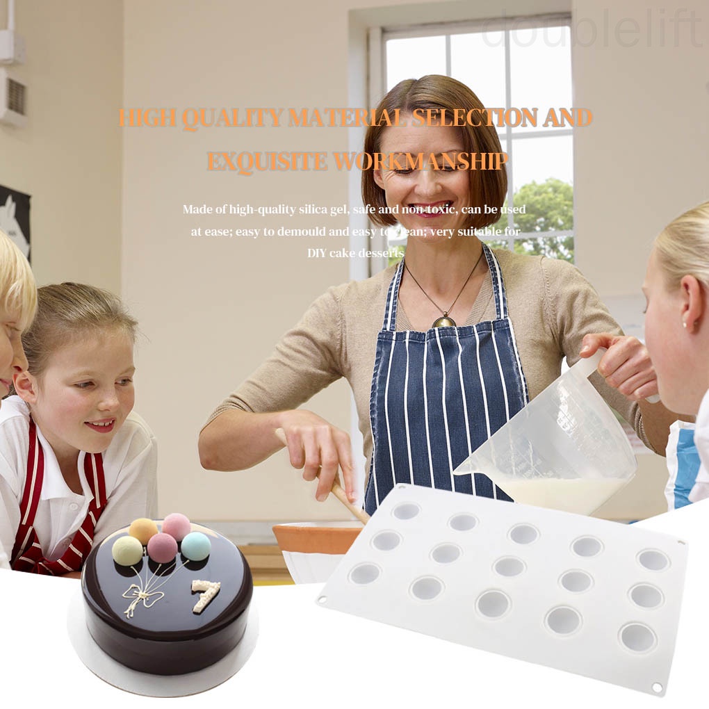 Khuôn Silicone Làm Bánh Tạo Hình Quả Cầu 3d 15 Ngăn Tiện Dụng