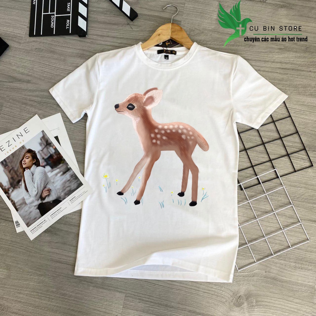 Áo thun cặp nam nữ mang hình con nai cute mẫu mới nhẩt vừa ra mắt - p72