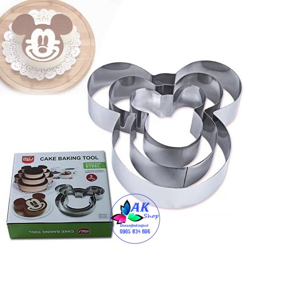 BỘ 3 KHUÔN RING MOUSSE HÌNH MICKEY