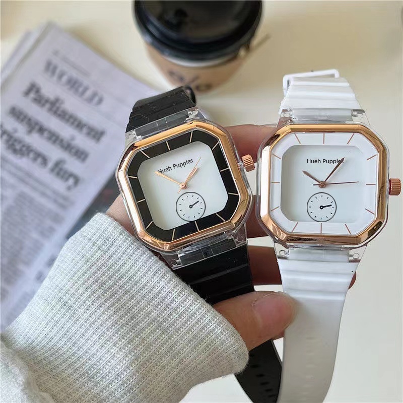 Đồng Hồ Dây Silicon Màu Trơn Phong Cách Hàn Quốc Cho Nữ