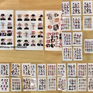 8 bảng sticker BTS gồm 1 bảng nhóm và 7 tấm thành viên ( khách sỉ tính theo 1 tấm )