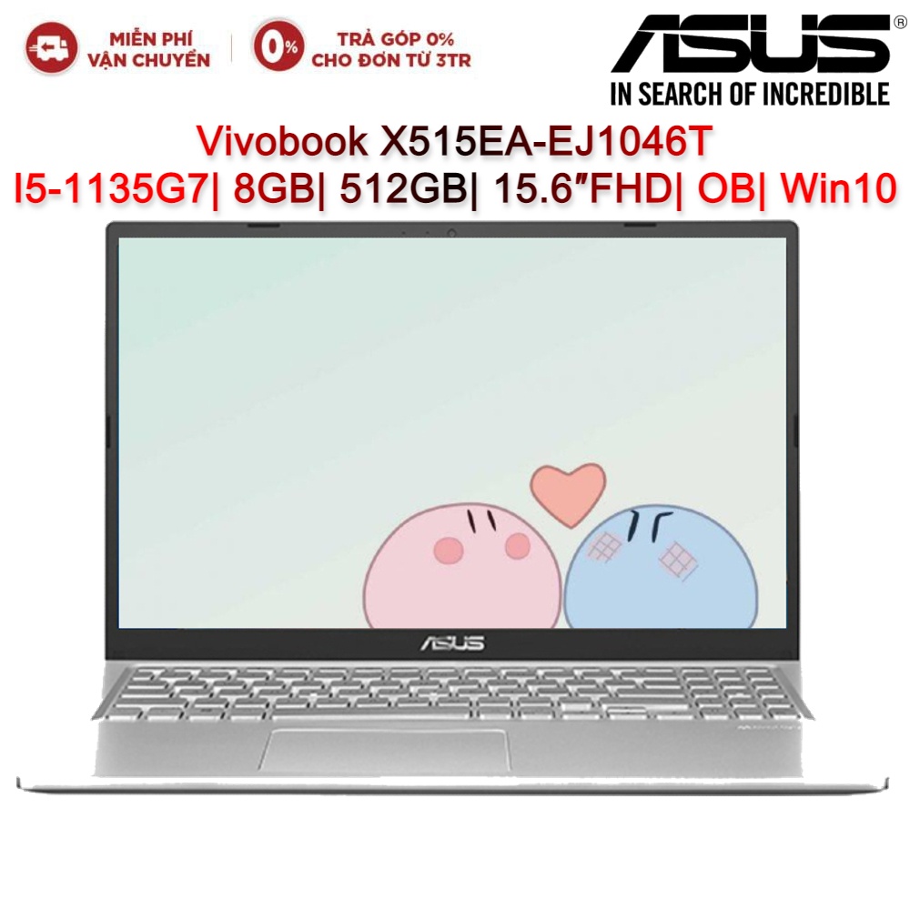 Laptop ASUS Vivobook X515EA-EJ1046T I5-1135G7| 8GB| 512GB| 15.6″FHD| OB| Win10