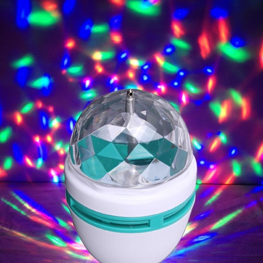 Đèn quả cầu xoay pha lê 7 màu LED