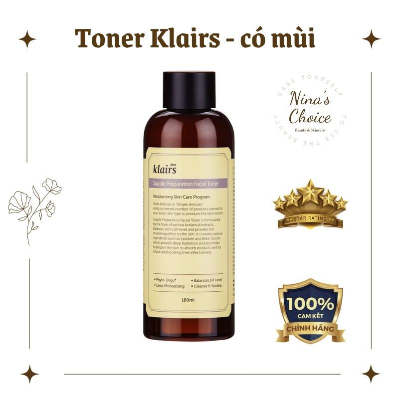 Toner Klairs Có Mùi 180ml - dịu nhẹ, giúp cân bằng da, cấp ẩm - Supple Preparation Facial Toner [Có Giao Hỏa Tốc]