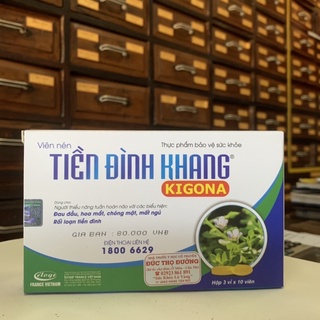 TIỀN ĐINH KHANG Kigona (Eloge) (hộp 30 viên) - Rối loạn tiền đình, đau đầu, hoa mắt, chóng mặt, hoạt huyết, an thần