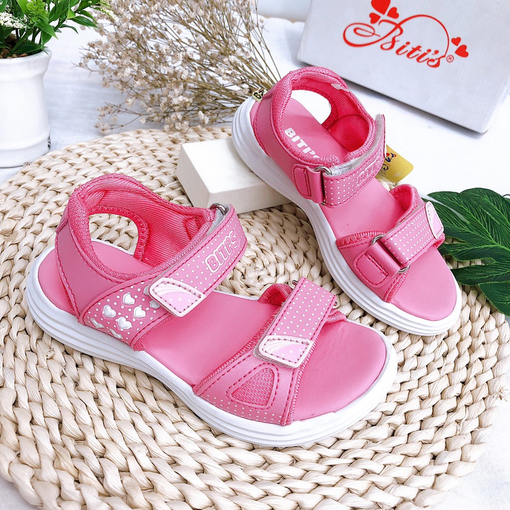 Sandal bé gái Size 28-37 Dép quai hậu bé gái họa tiết lá cách điệu, quai dán DEB004900