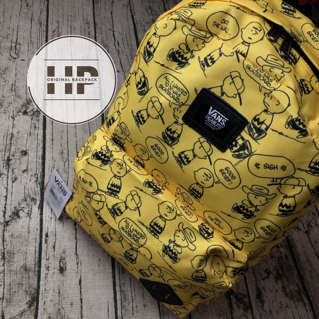 Balo đi học V.a.n.s X Peanuts Old Skool Backpack (3) Yellow - SB1103A [ GIÁ TẬN XƯỞNG ]