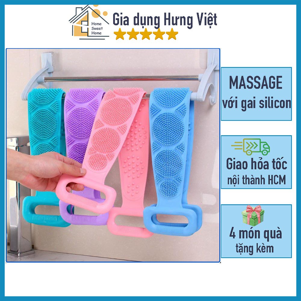 Dây Chà Lưng Tắm Silicone, Tẩy Tế Bào Chết Body, Cọ Rửa Bụi Bẩn, Massage nhẹ nhàng [CHÀ LƯNG]