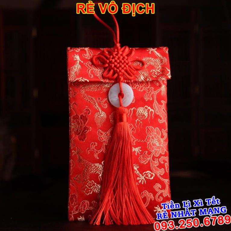 Bao lì xì gấm - HOA VĂN RỒNG NGỌC BỘI DỌC