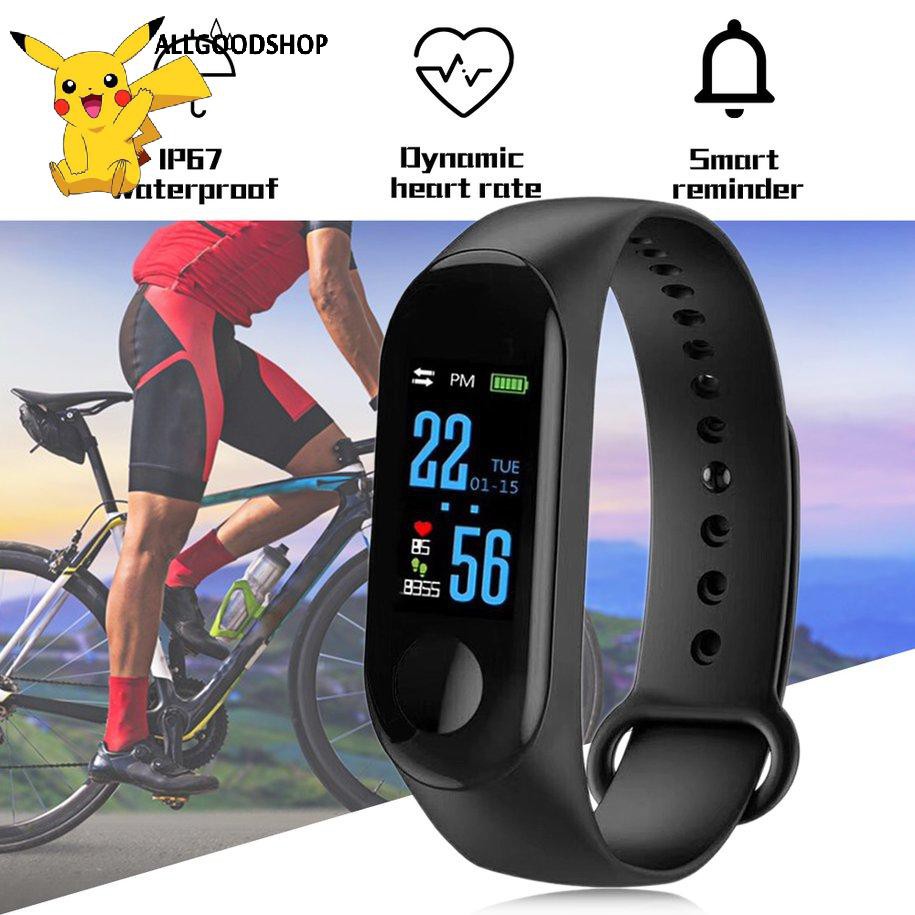 Bộ Đồng Hồ Thông Minh M3 Chống Nước Ip68 Giám Sát Nhịp Tim