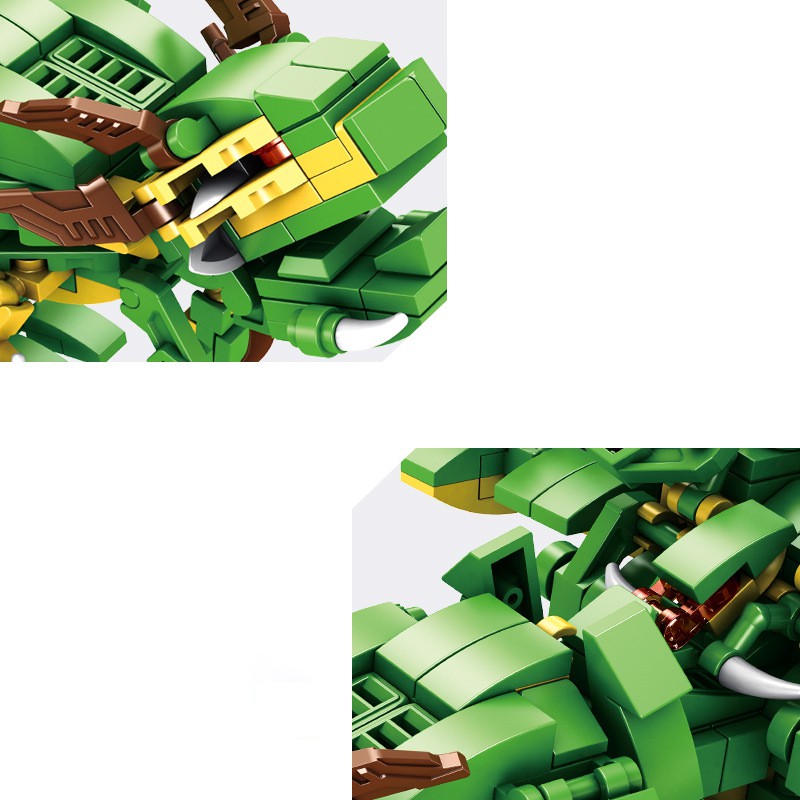 Đồ chơi Lắp ráp Rồng Xanh 12 in 1 - Panlos 633018 Green Dragon - Xếp hình thông minh - Đồ chơi trí tuệ