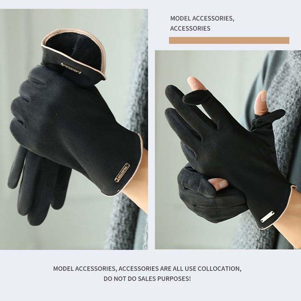 Găng Tay Da Lộn Giữ Ấm Cảm Ứng Màn Hình Cảm Ứng Thời Trang Nam Nữ