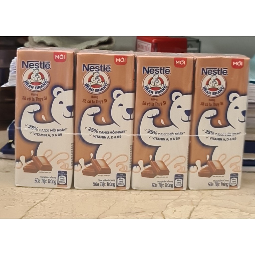 Sữa Nestlé Gấu Socola Thụy Sĩ (Lốc 4 hộp x 180ml/hộp)