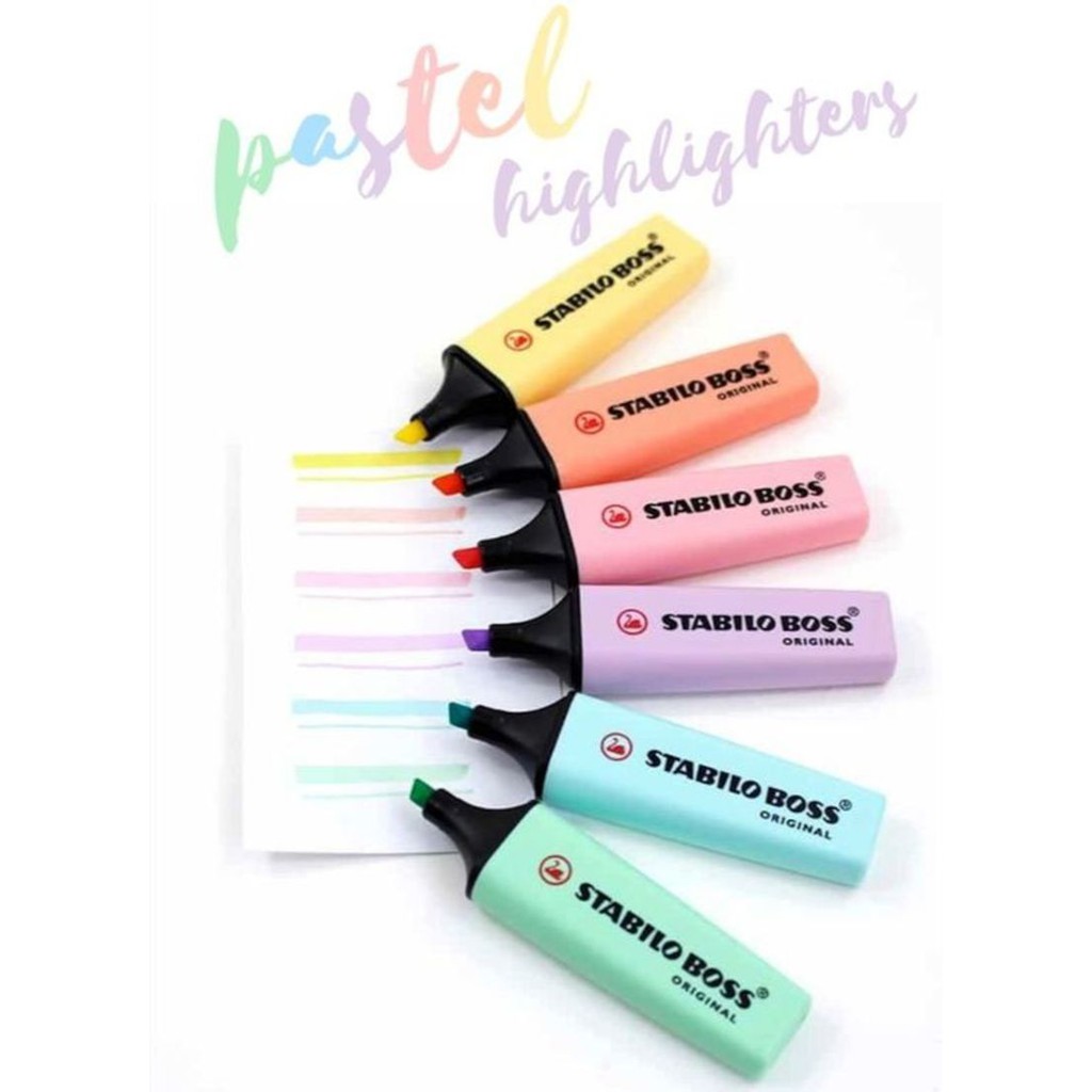 Combo 6 bút đánh dấu Stabilo Boss Original Highlighter - Pastel Colors